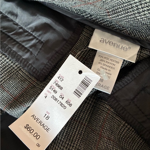 Avenue Tummy Control Trouser Pants Plaid Academia Office Career NWT - Picture 7 of 7